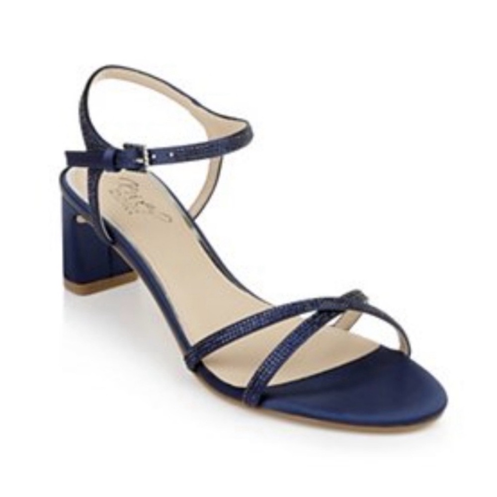 Badgley Mischka Navy Blue Heels sequins